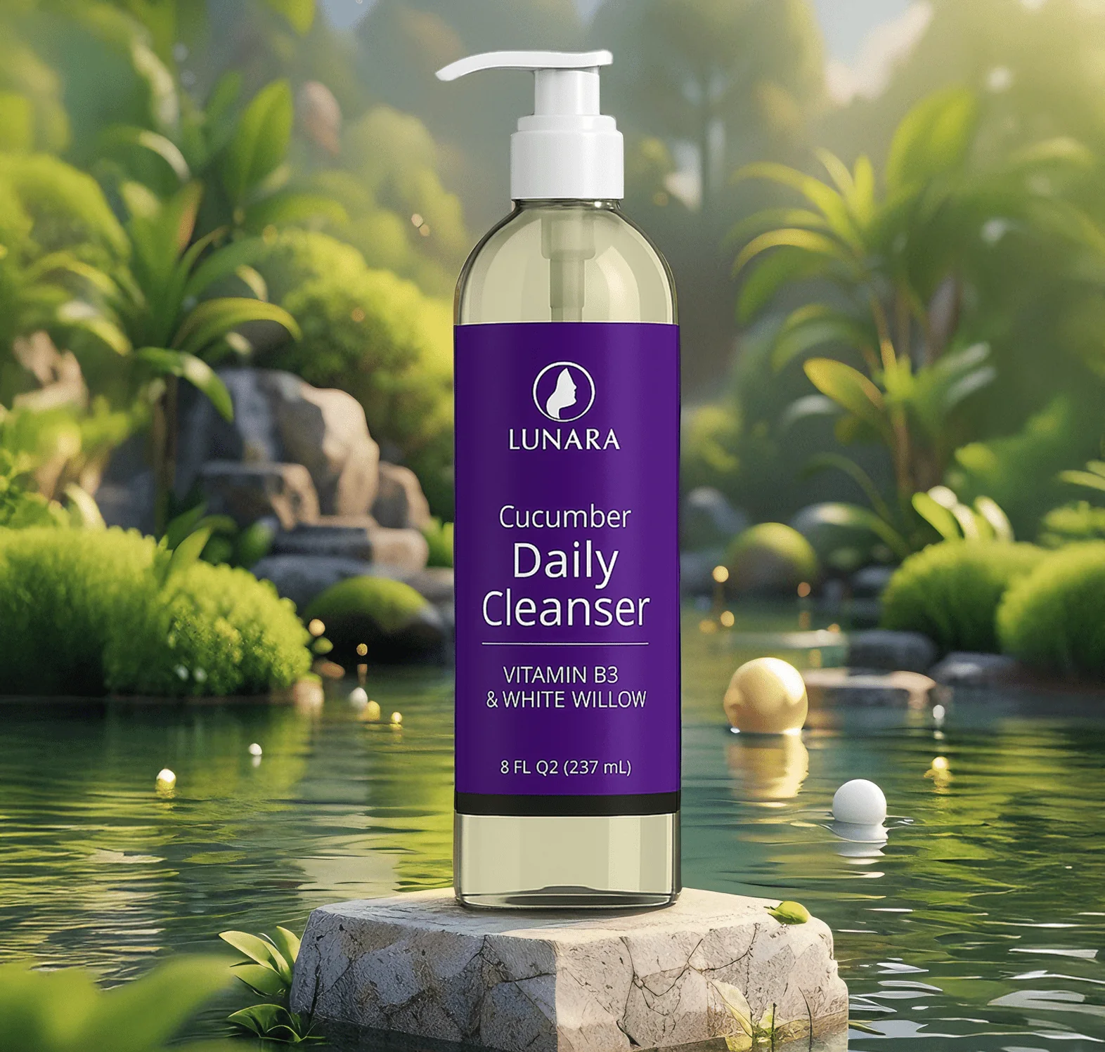 LUNARA COSMETICS Cucumber Daily Cleanser (8oz) - Image 3